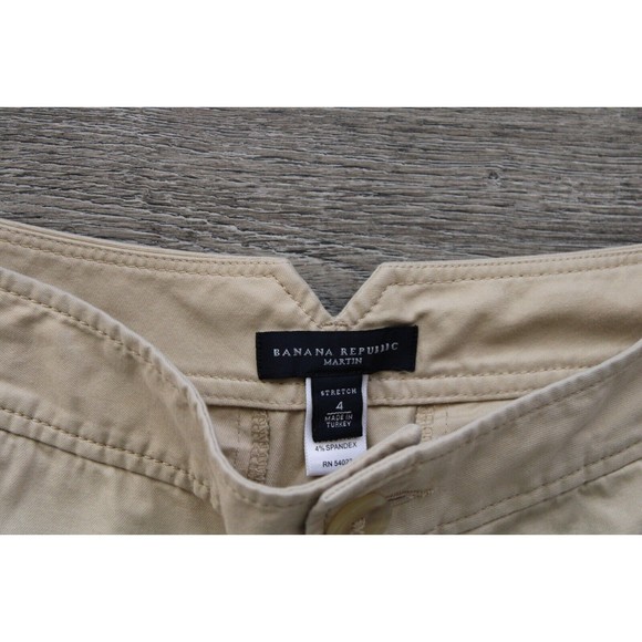 Banana Republic Martin Women Pants Stretch Bootcut Size 4 Khaki Pockets - Picture 2 of 6
